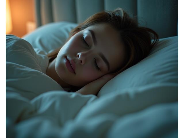 Person schläft friedlich im Bett